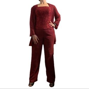 12 | BURGUNDY FLORAL LACE & CHIFFON 3PC SET